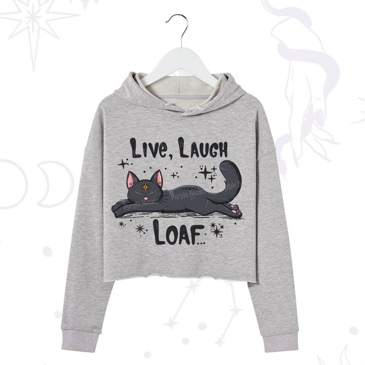Purplehecate Live Laugh Loaf Crop Hoodie