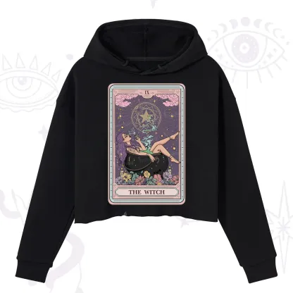 Purplehecate The Witch Tarot Card Crop Hoodie