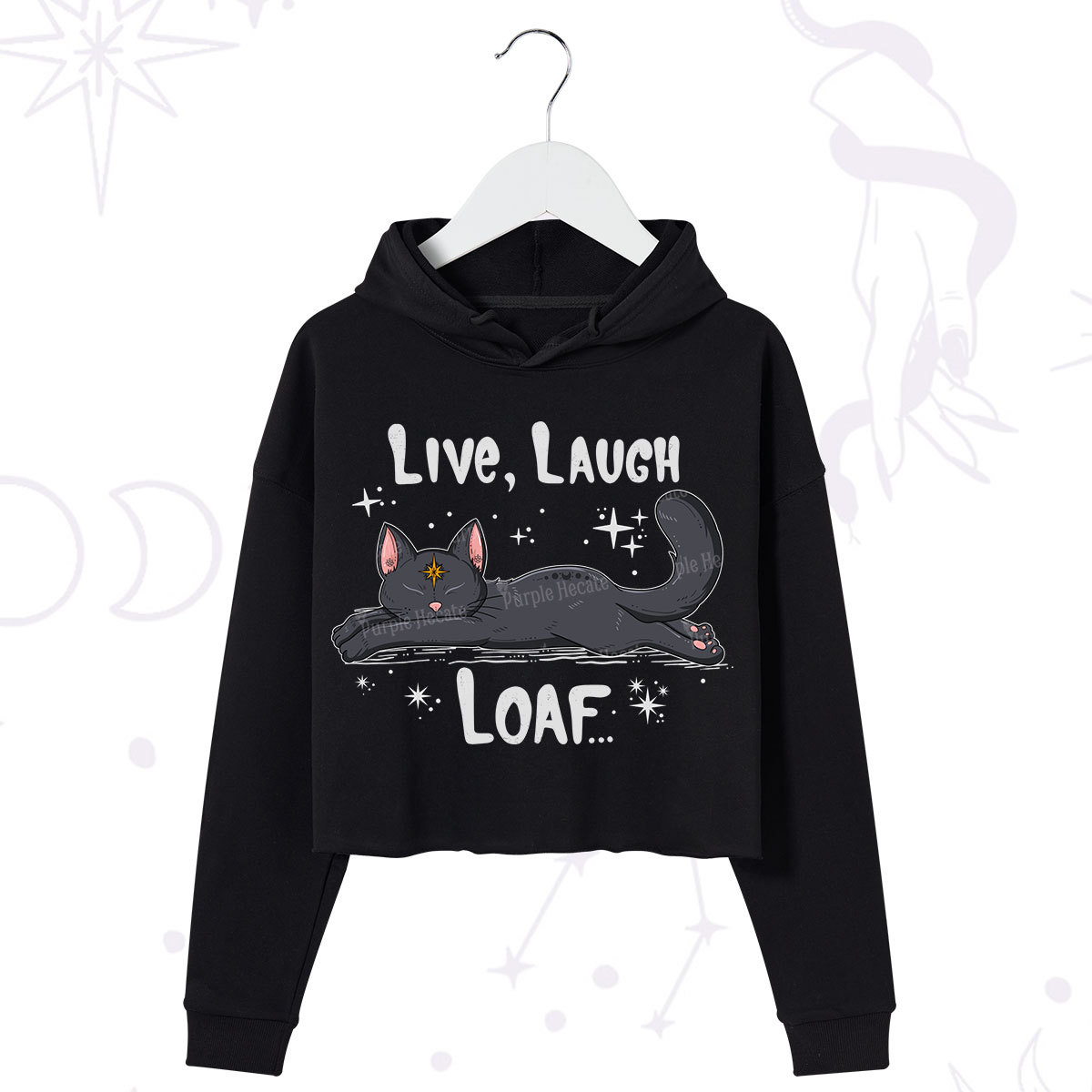 Purplehecate Live Laugh Loaf Crop Hoodie