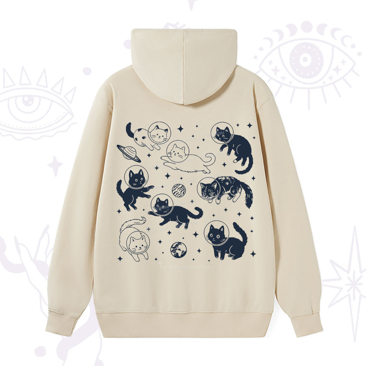 Purplehecate Cats in Space Hoodie