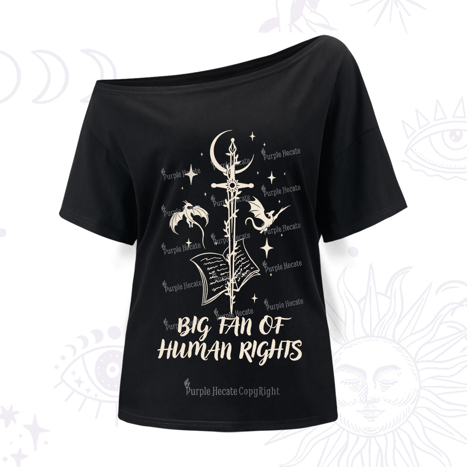 Purplehecate Big Fan Of Human Rights One Shoulder T-Shirt