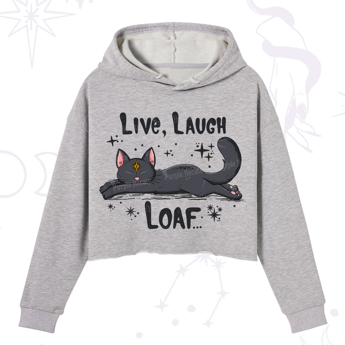Purplehecate Live Laugh Loaf Crop Hoodie