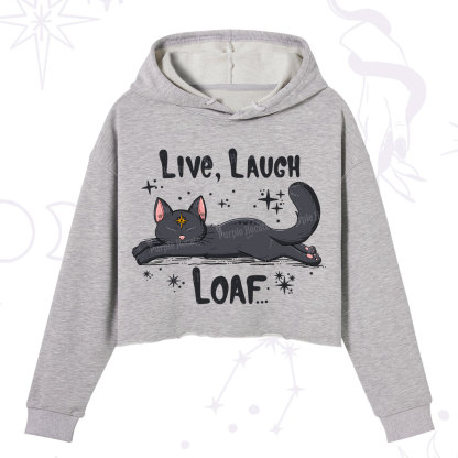 Purplehecate Live Laugh Loaf Crop Hoodie