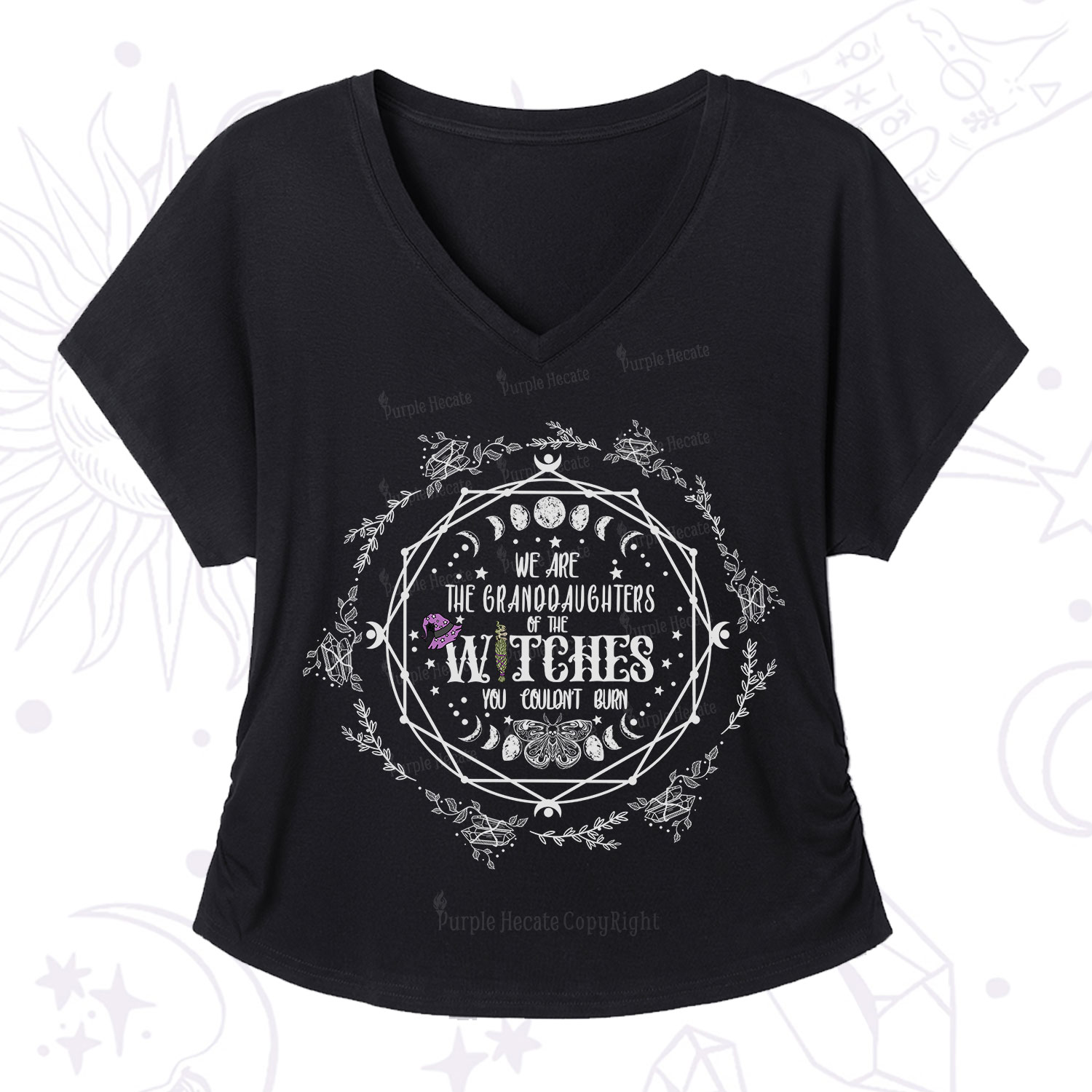 [Copy]Purplehecate Zero Fucks Given V-Neck T-Shirt