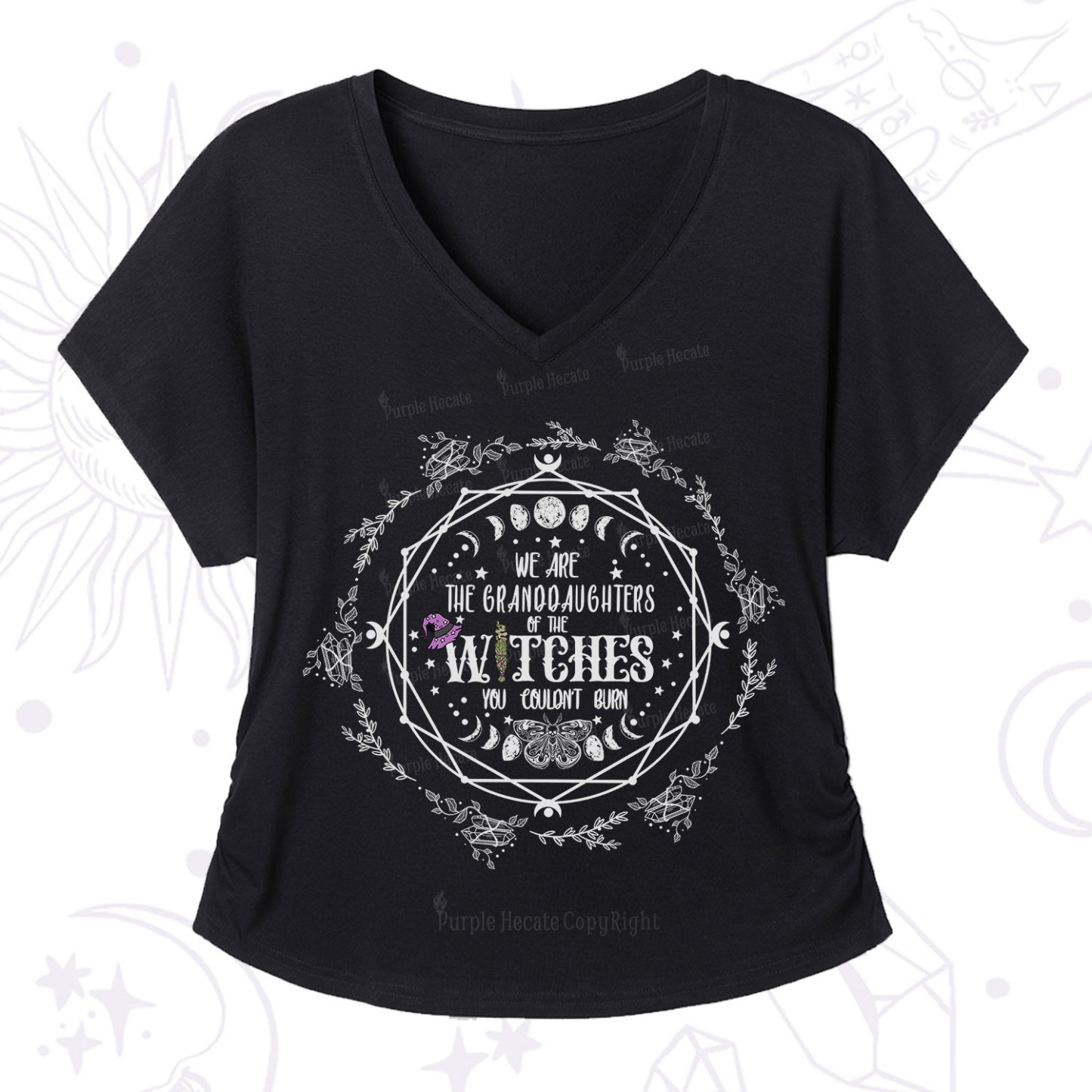 [Copy]Purplehecate Zero Fucks Given V-Neck T-Shirt