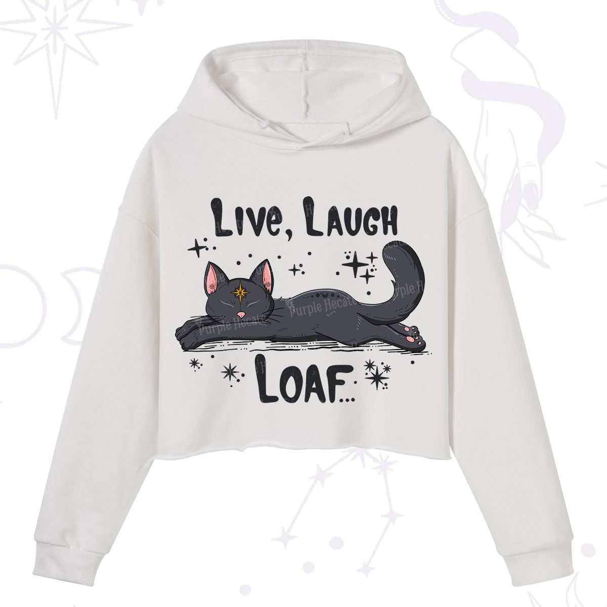 Purplehecate Live Laugh Loaf Crop Hoodie