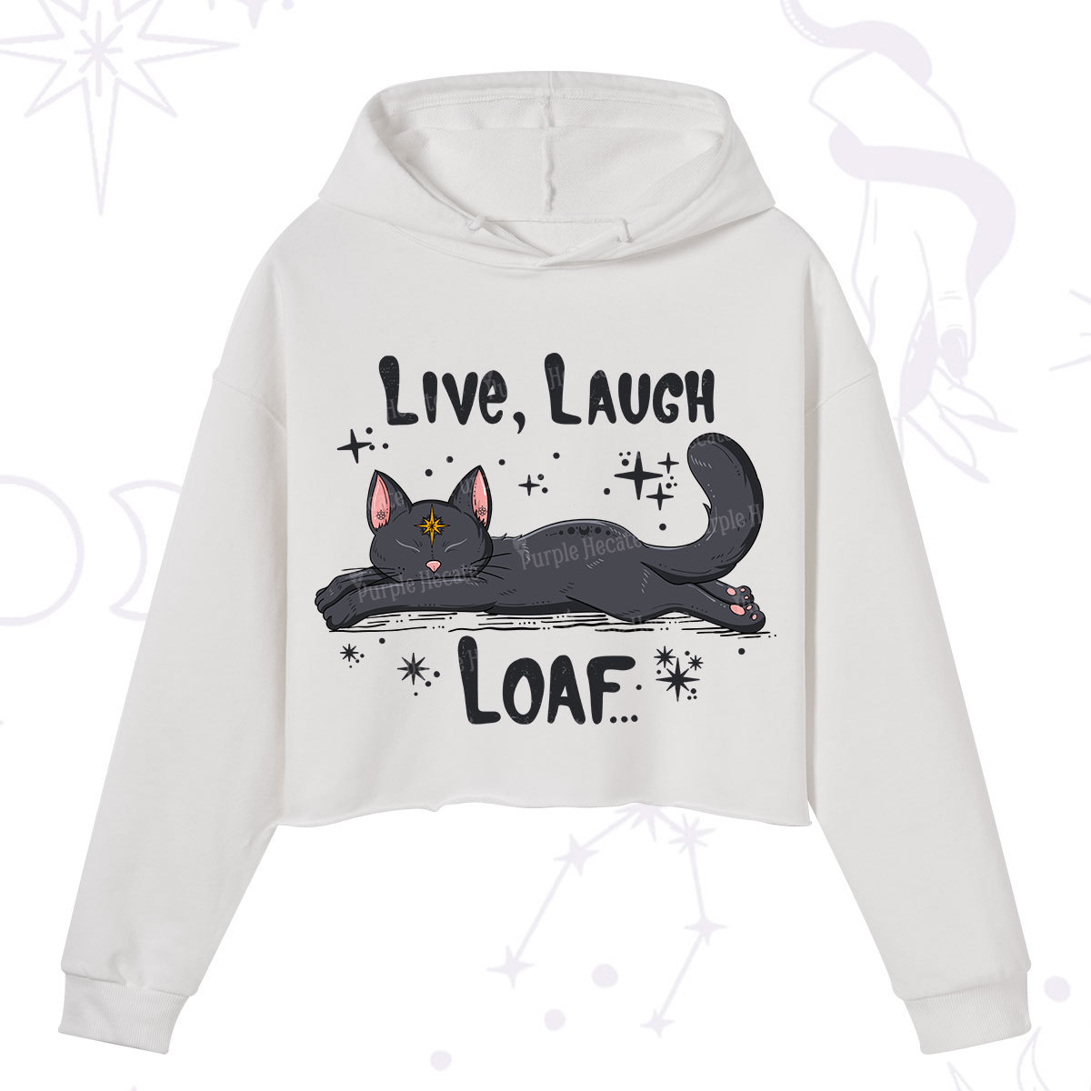 Purplehecate Live Laugh Loaf Crop Hoodie