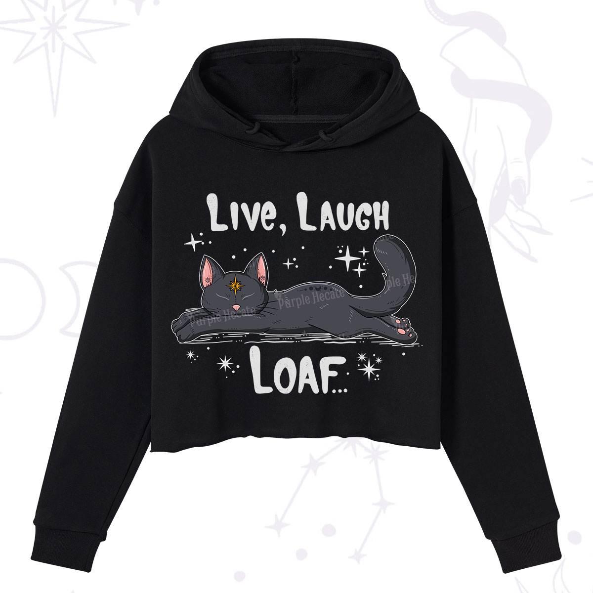 Purplehecate Live Laugh Loaf Crop Hoodie