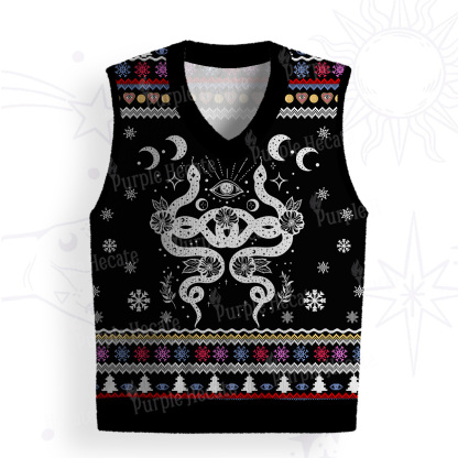 Purplehecate Lunar Serpent Alchemy Ugly Sweater Vest
