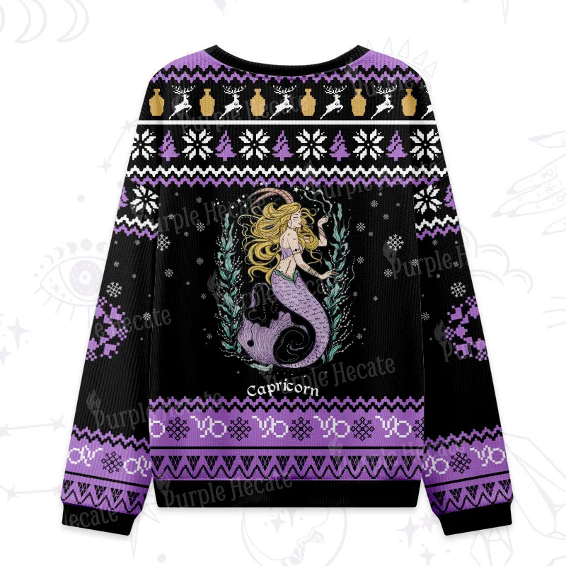 Purplehecate Capricorn Zodiac Ugly Christmas Sweatshirts
