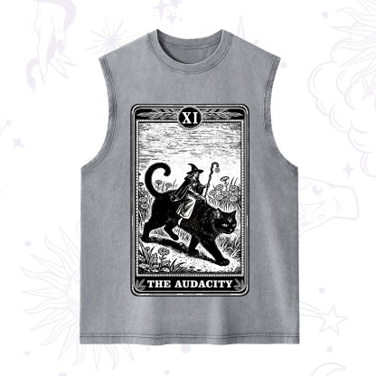 Purplehecate The Audacity Wizard Cat Tarot Washed Tank