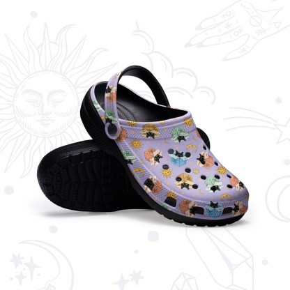 Purplehecate Magical Black Cat Rubber Clogs