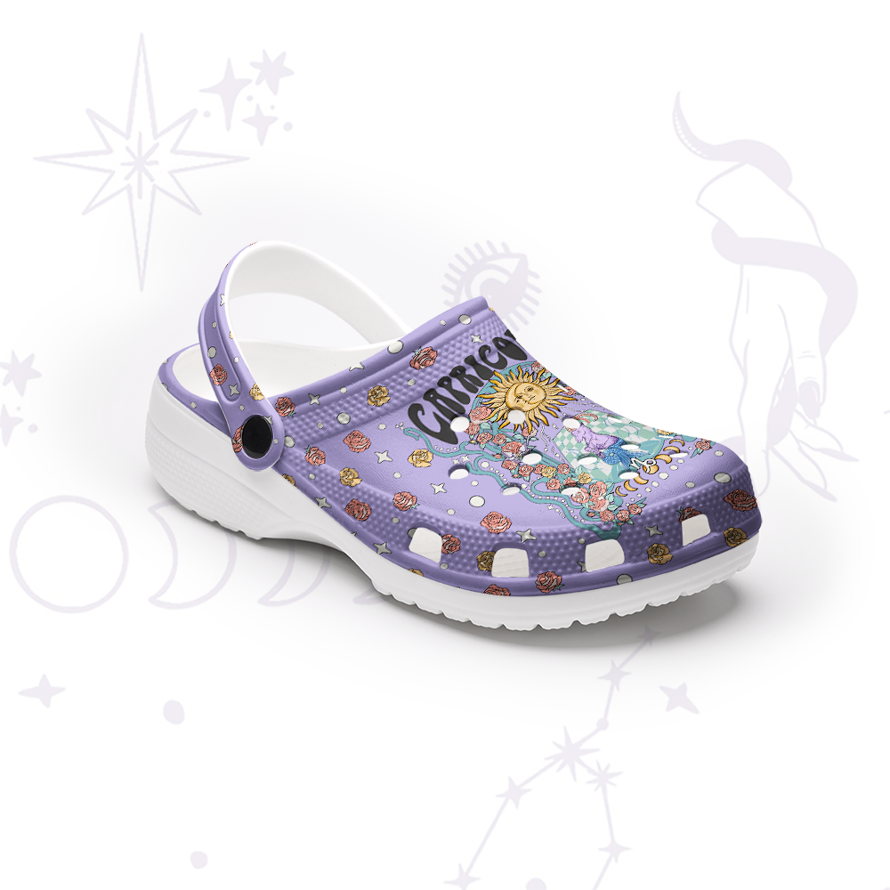 Purplehecate Capricorn Spirit Zodiac Rubber Clogs