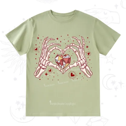 Purplehecate Skeleton Love Hands Valentine T-Shirt