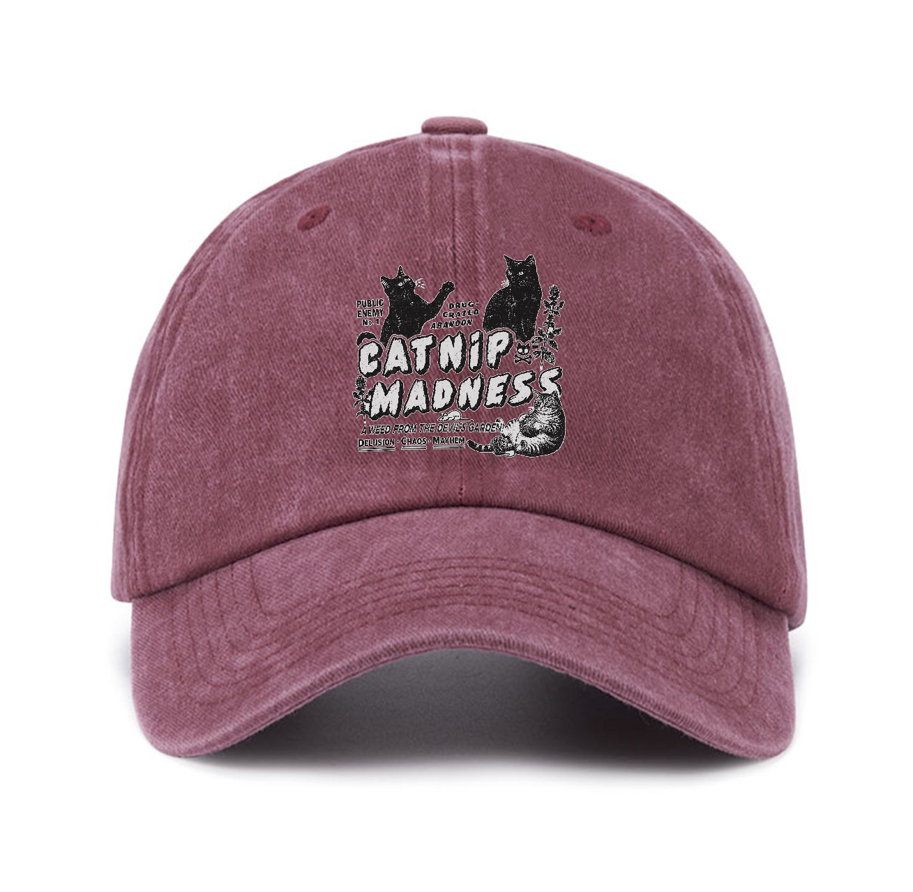 Purplehecate Catnip Madness Cute Cat Baseball Cap