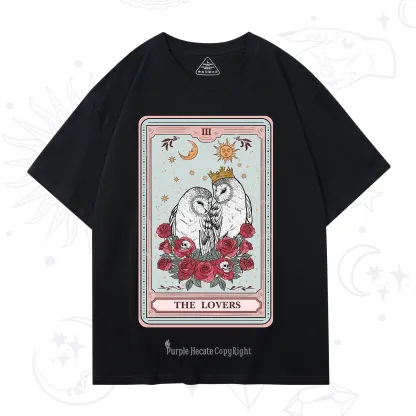 Purplehecate The Lovers Owls Tarot Card T-Shirt