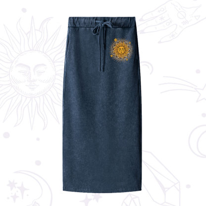 Purplehecate Celestial Sun Washed Drawstring Long Skirt