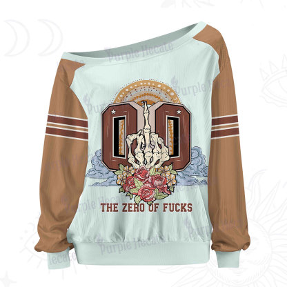 Purplehecate The Zero of Fucks No Apologies Off The Shoulder Graphic Jersey 
