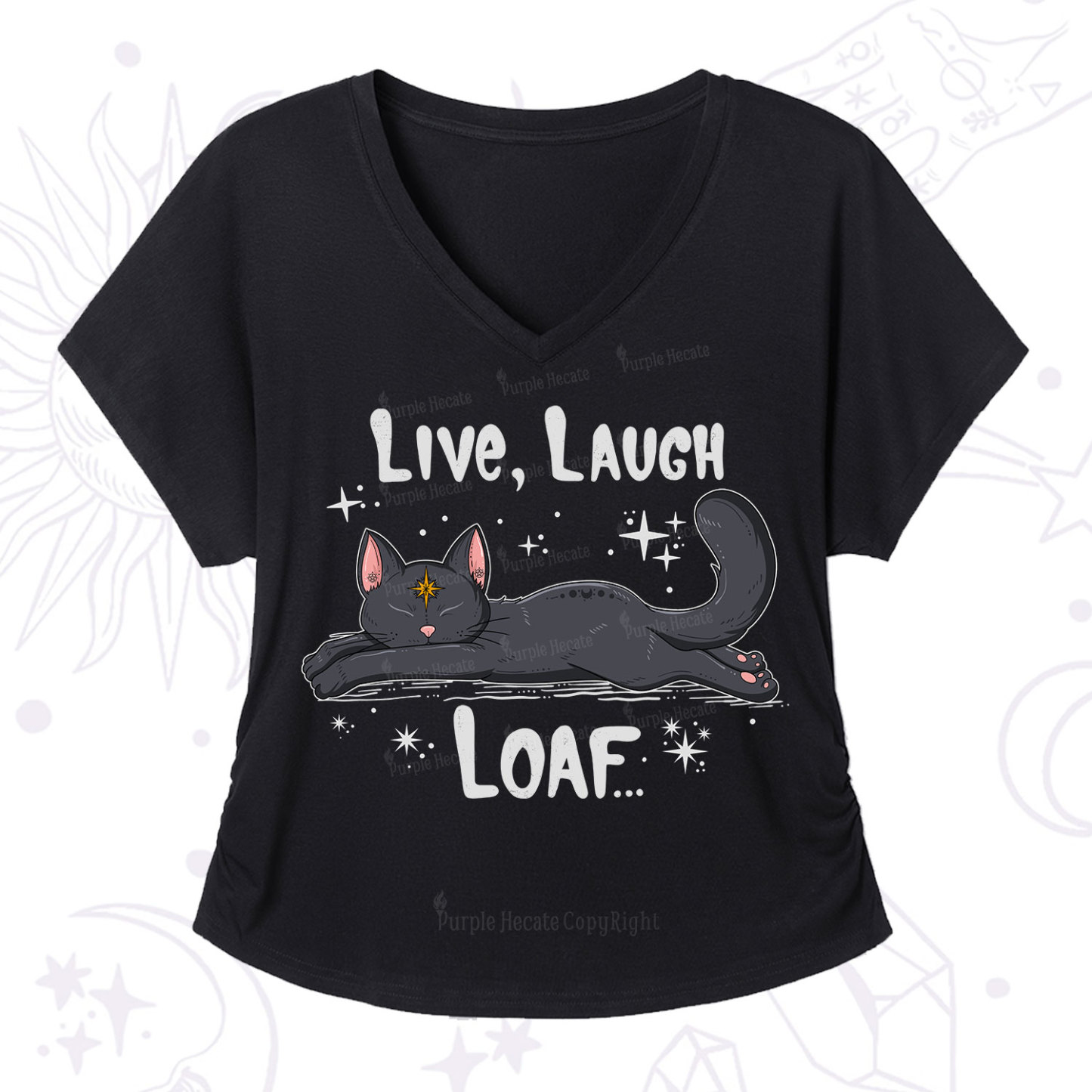 Purplehecate Live Laugh Loaf V-Neck T-Shirt