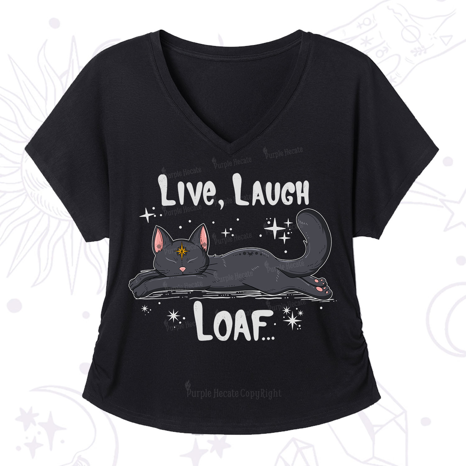 Purplehecate Live Laugh Loaf V-Neck T-Shirt
