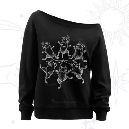 Purplehecate The Midnight Mouse Dance Off The Shoulder Sweatshirt