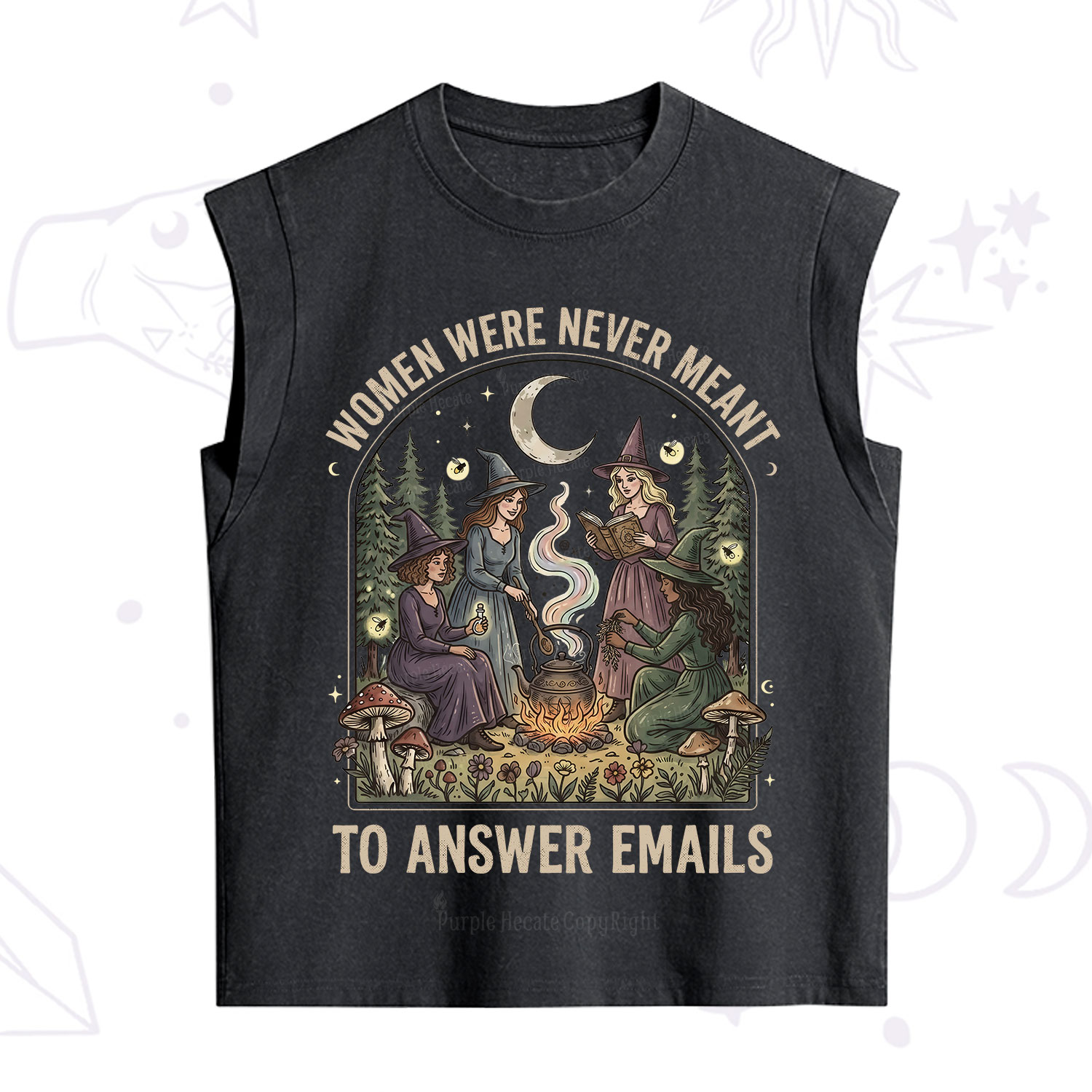 Purplehecate Women Were Never Meant to Answer Emails Witch Vintage Washed Tank
