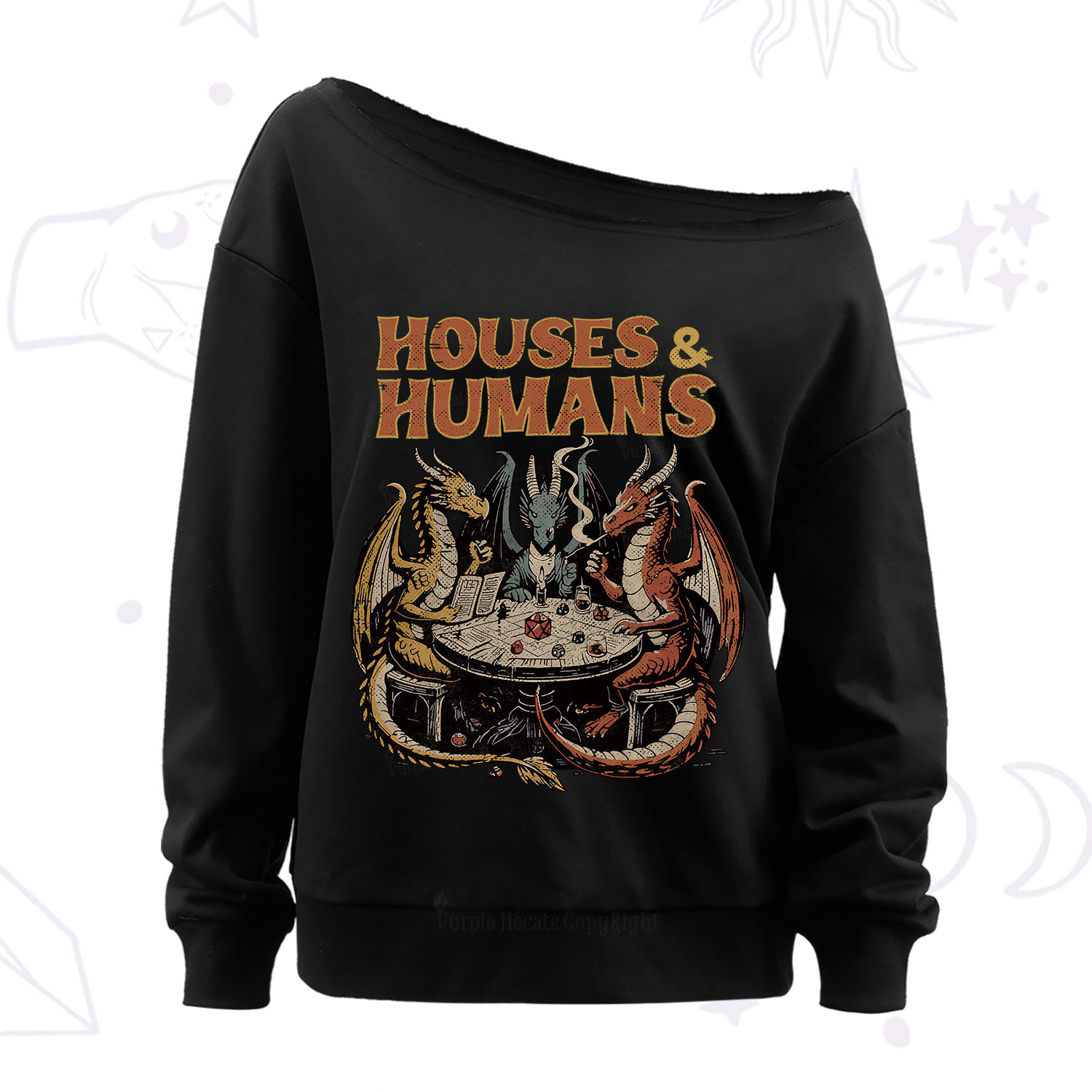 Purplehecate Houses And Humans Off The Shoulder Sweatshirt