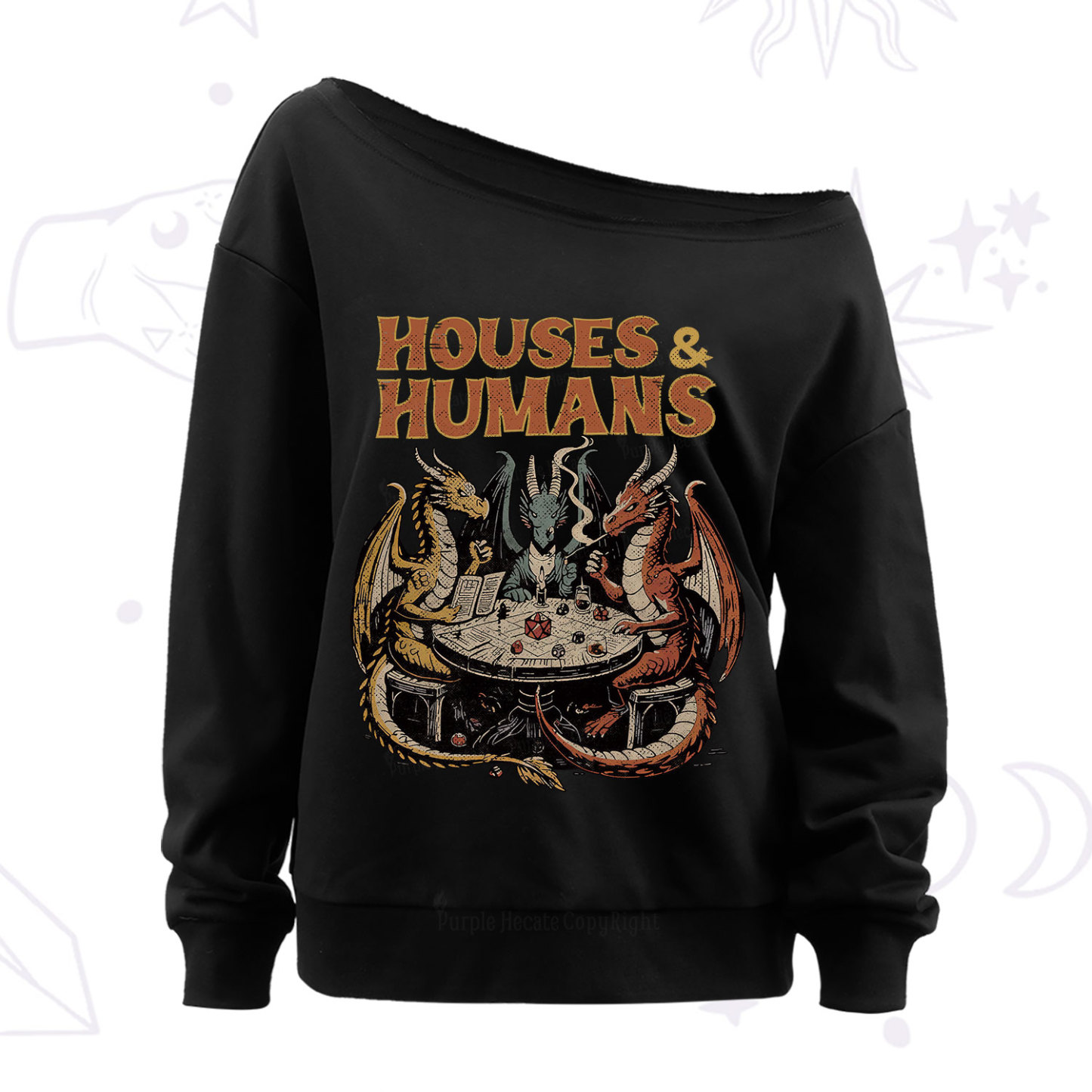 Purplehecate Houses And Humans Off The Shoulder Sweatshirt