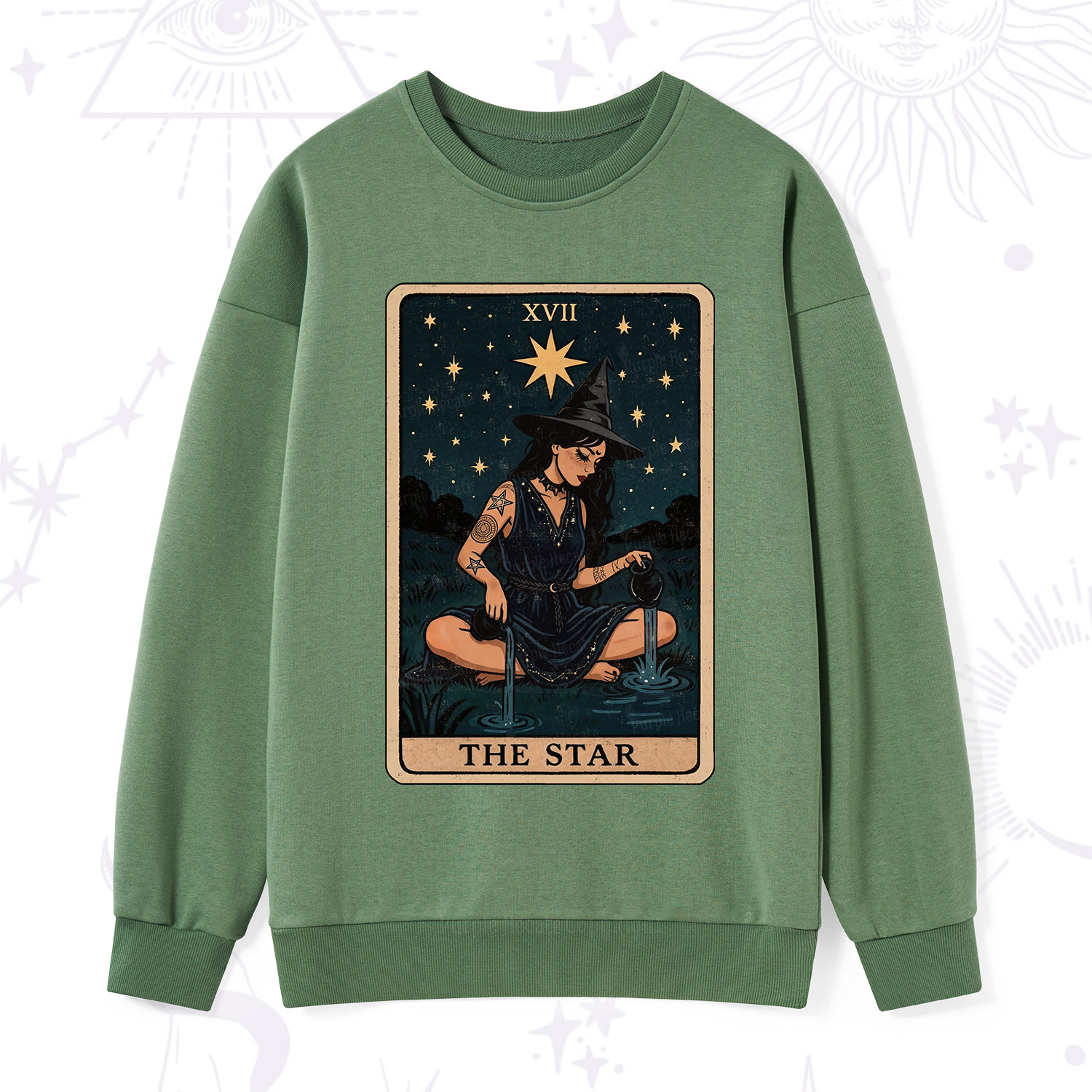 Purplehecate The Star Witch Tarot Sweatshirt