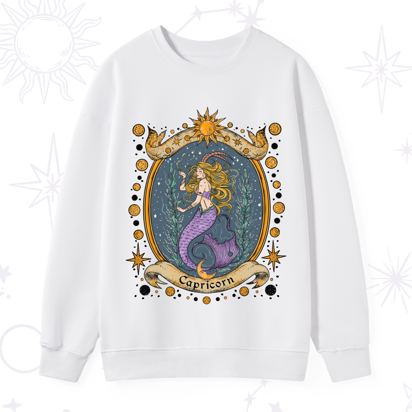 Purplehecate Celestial Capricorn Zodiac Sweatshirt