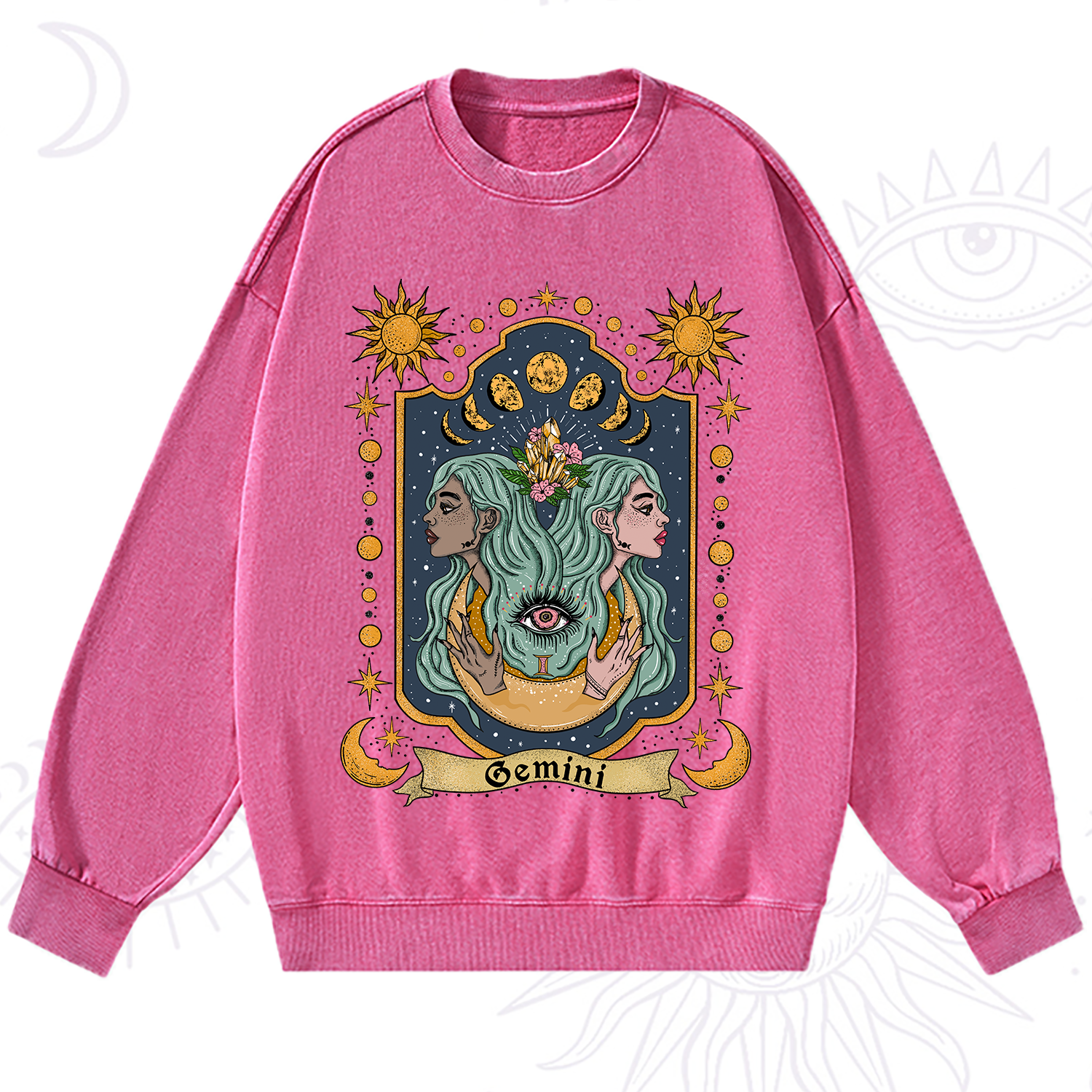 Purplehecate Gemini Zodiac Washed Sweatshirt