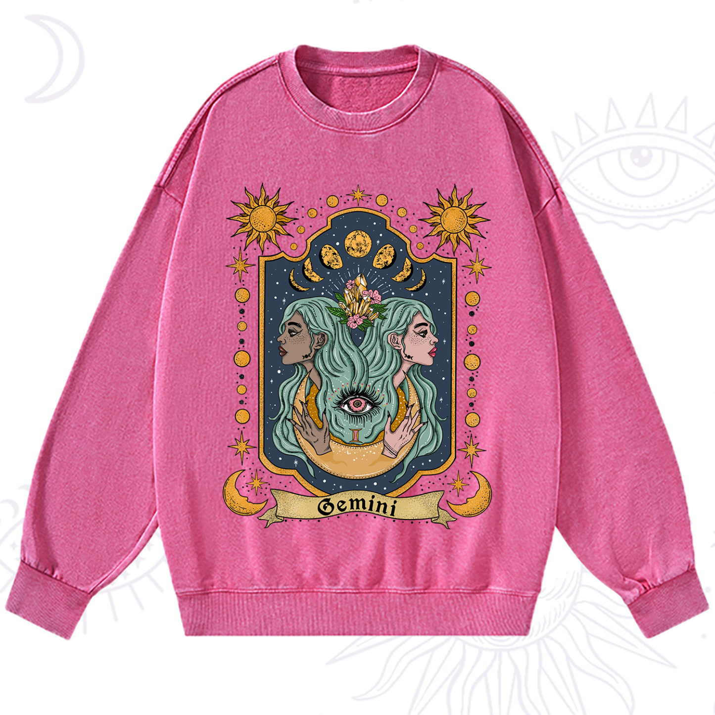 Purplehecate Gemini Zodiac Washed Sweatshirt