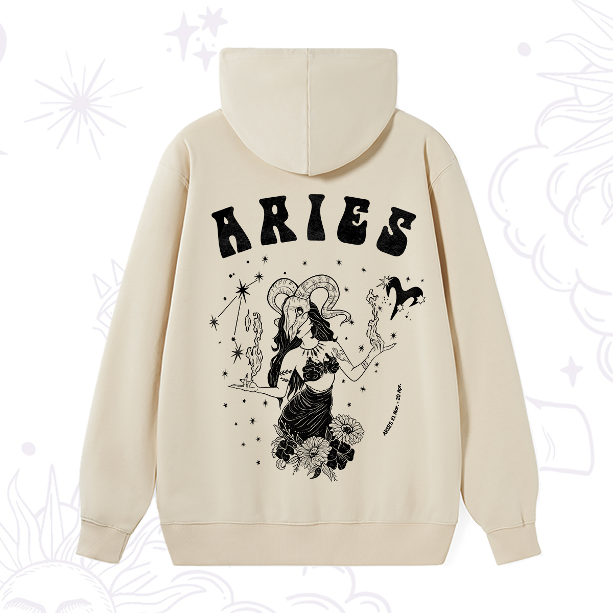 Purplehecate Aries Zodiac Glyphs Hoodie