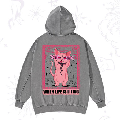 Purplehecate When Life Is Lifting Washed Hoodie