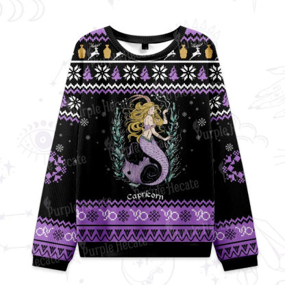 Purplehecate Capricorn Zodiac Ugly Christmas Sweatshirts
