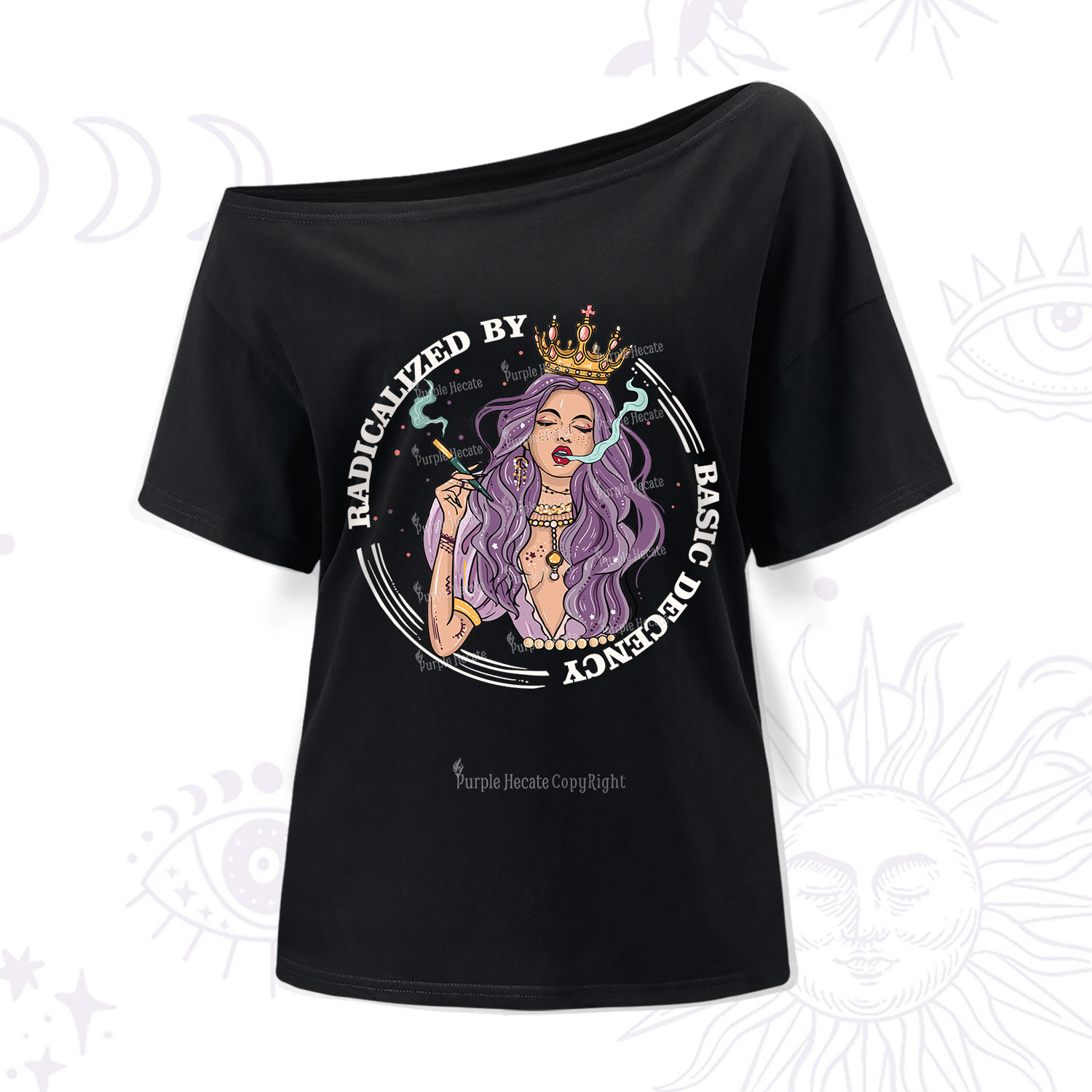 Purplehecate Radicalized By Basic Decency One Shoulder T-Shirt