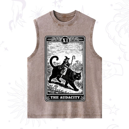 Purplehecate The Audacity Wizard Cat Tarot Washed Tank