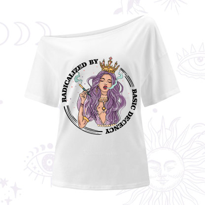 Purplehecate Radicalized By Basic Decency One Shoulder T-Shirt