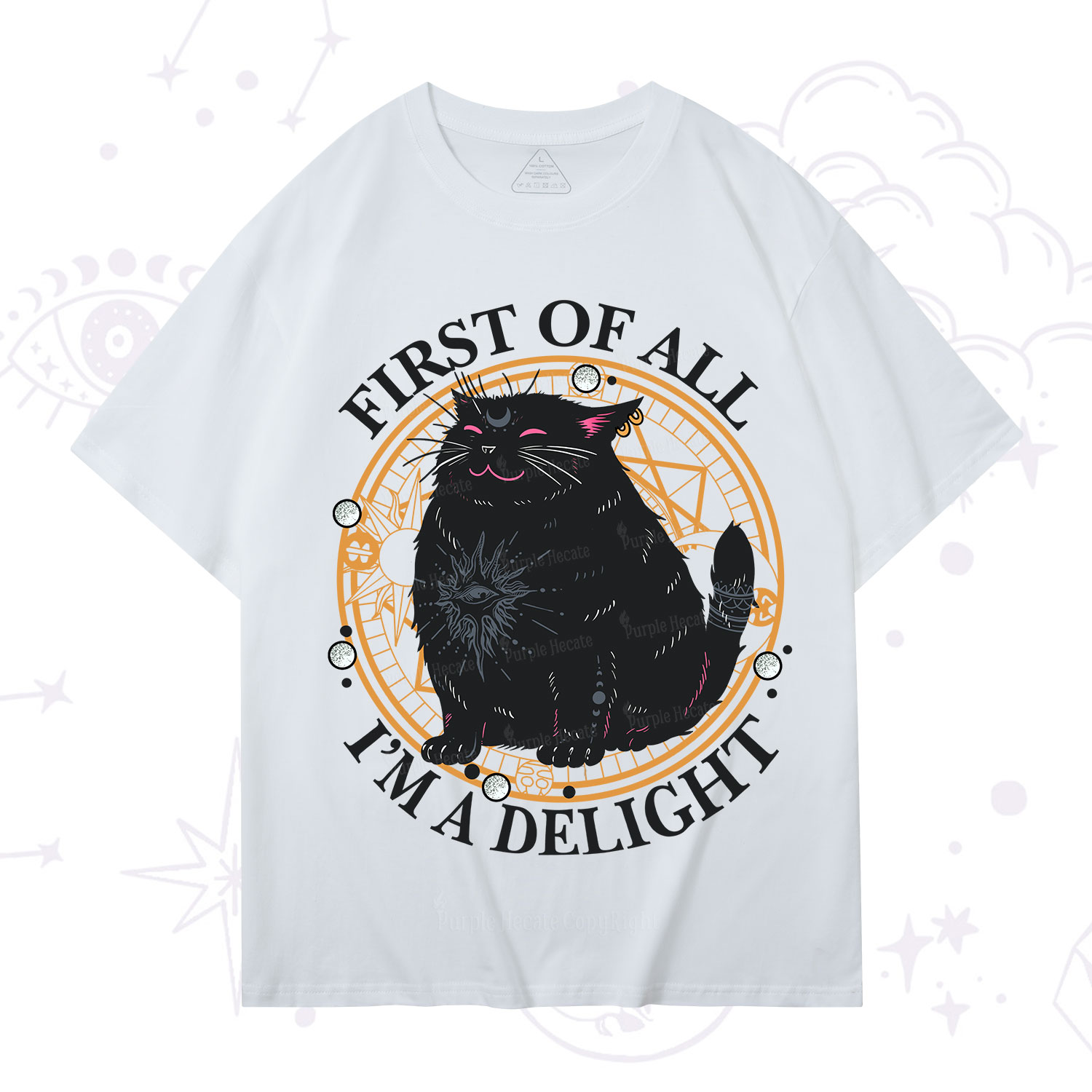 Purplehecate First Of All I'm A Delight Cat T-Shirt