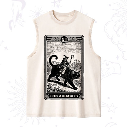 Purplehecate The Audacity Wizard Cat Tarot Washed Tank