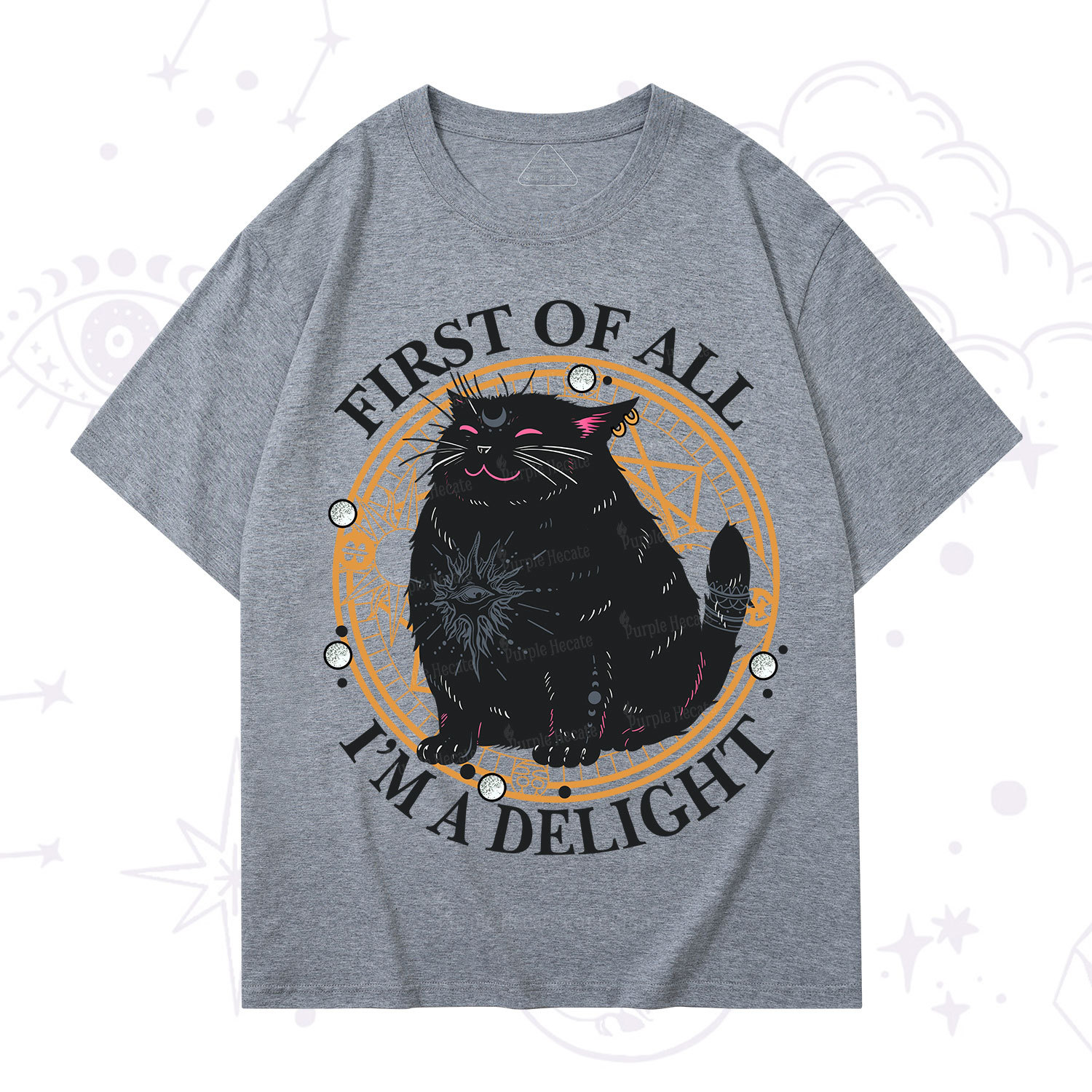Purplehecate First Of All I'm A Delight Cat T-Shirt