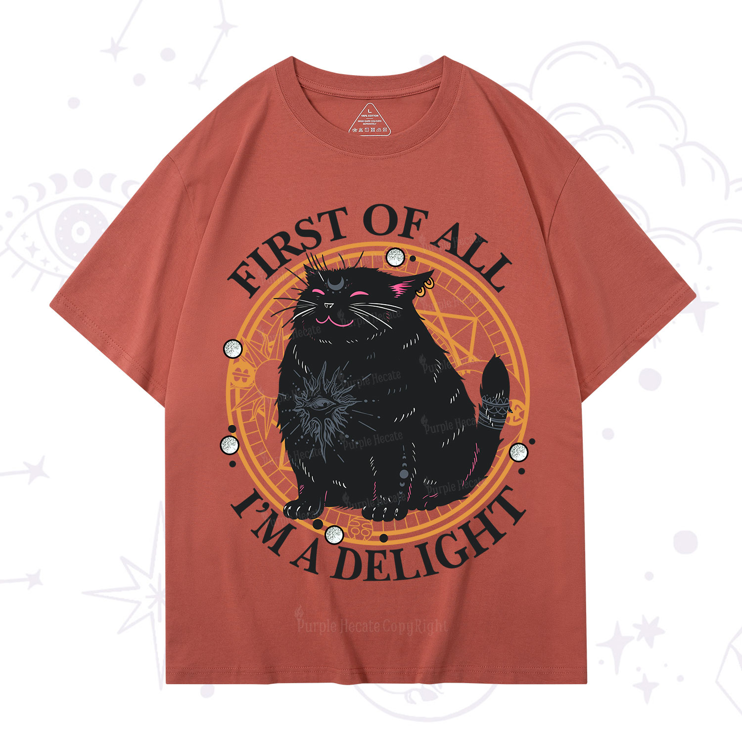 Purplehecate First Of All I'm A Delight Cat T-Shirt