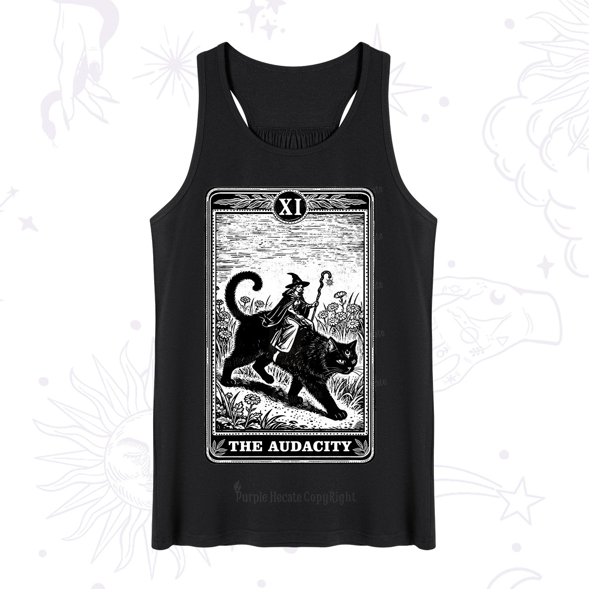 Purplehecate The Audacity Wizard Cat Tarot Tank