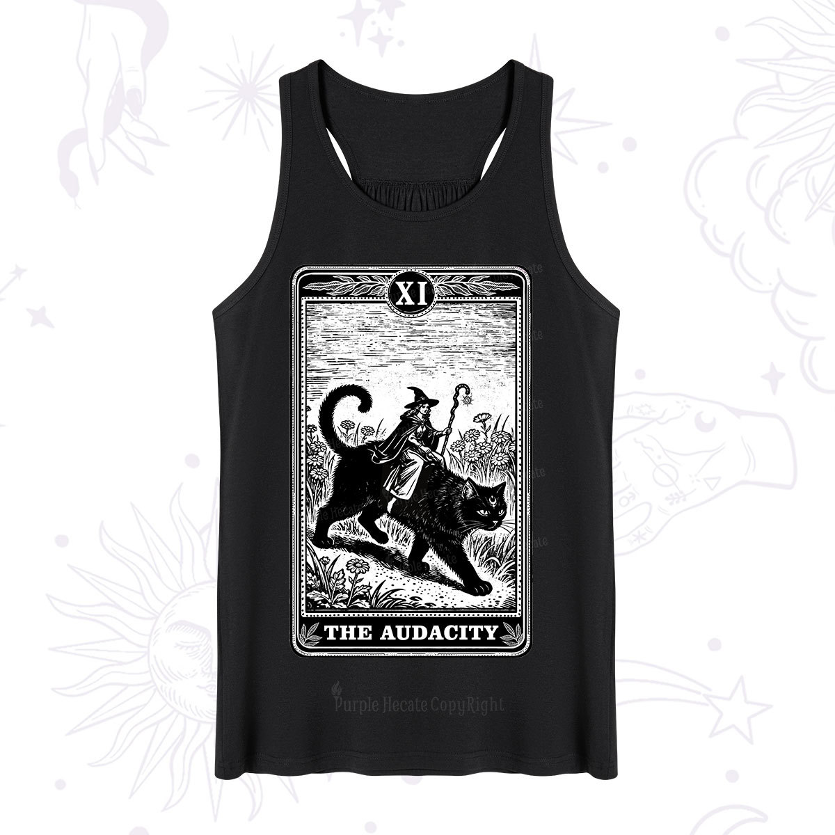Purplehecate The Audacity Wizard Cat Tarot Tank