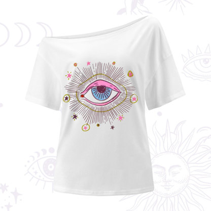 Purplehecate Mystic Gaze Evil Eye Protection One Shoulder T-Shirt