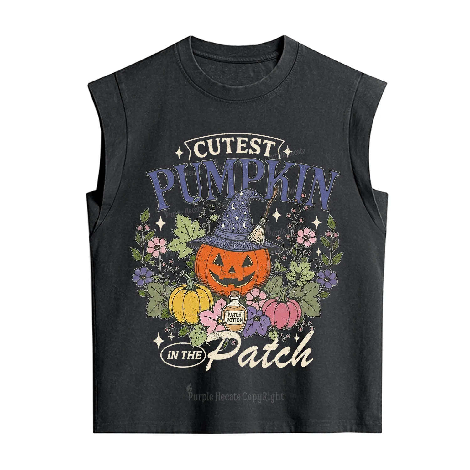 Purplehecate Cutest Pumpkin in the Patch Halloween Vintage Washed Tank