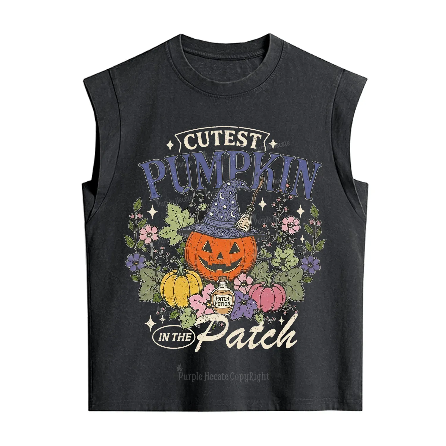 Purplehecate Cutest Pumpkin in the Patch Halloween Vintage Washed Tank