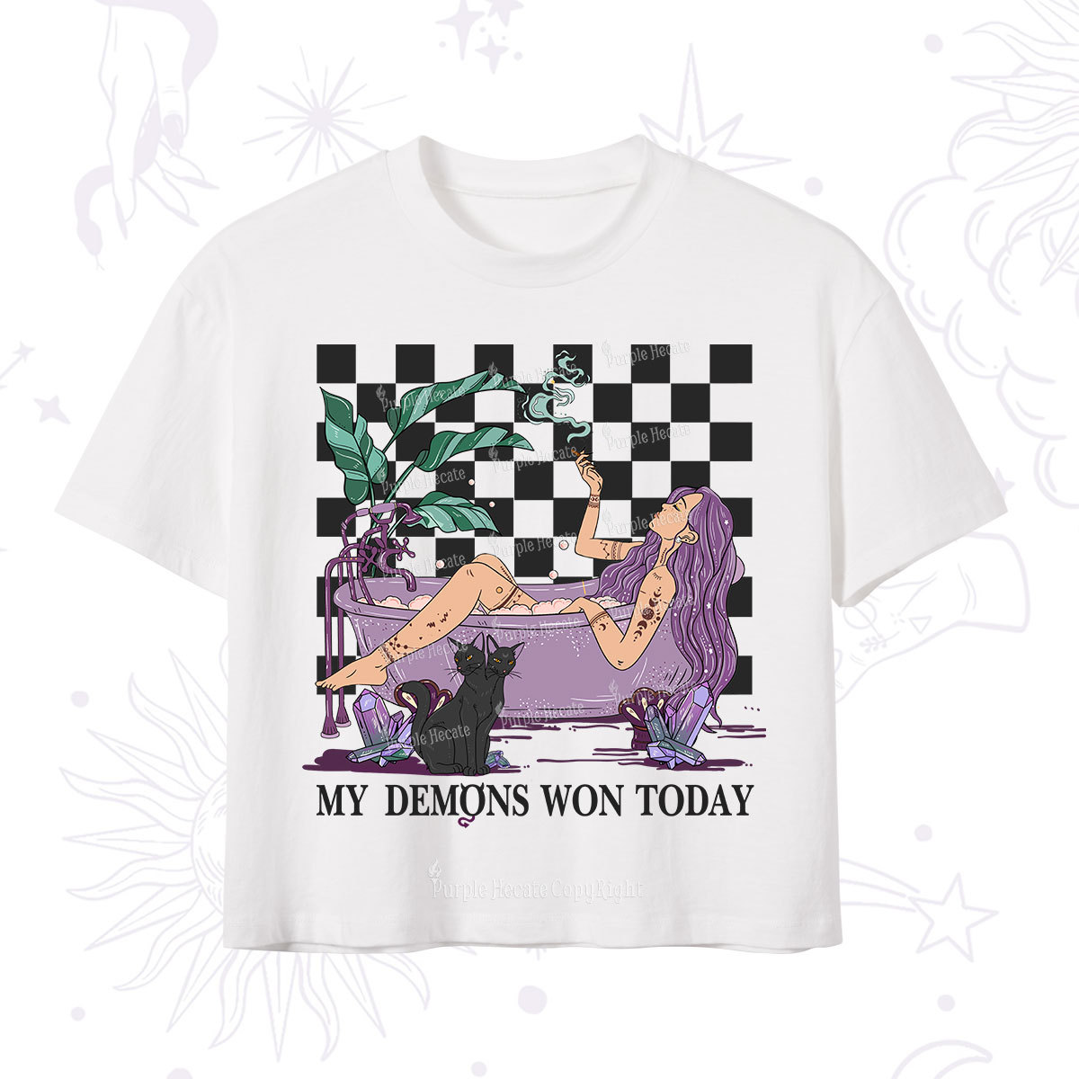 Purplehecate My Demons Won Today Crop T-Shirt