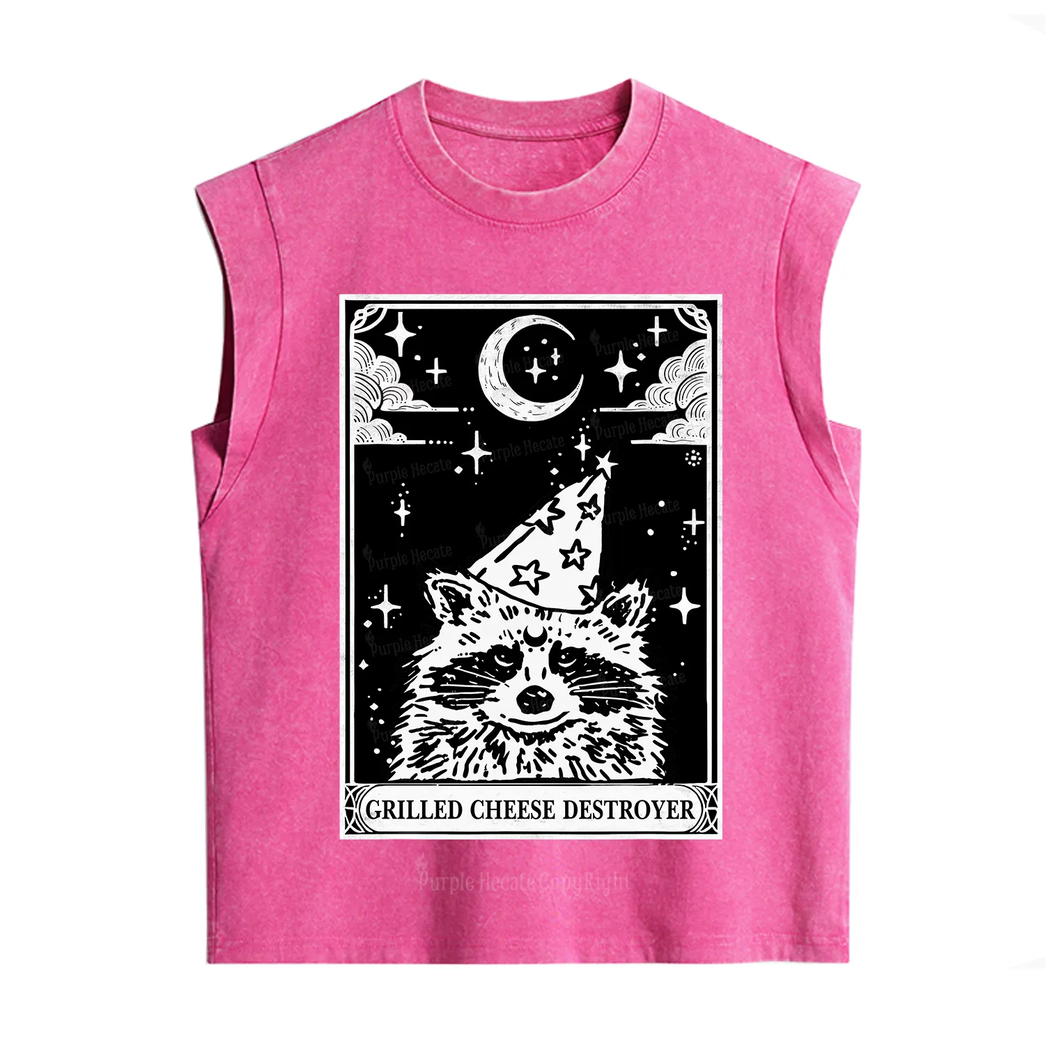 Purplehecate The Grilled Cheese Destroyer Tarot Raccoon Vintage Washed Tank