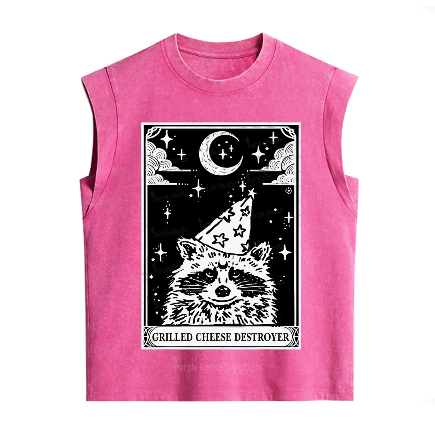 Purplehecate The Grilled Cheese Destroyer Tarot Raccoon Vintage Washed Tank